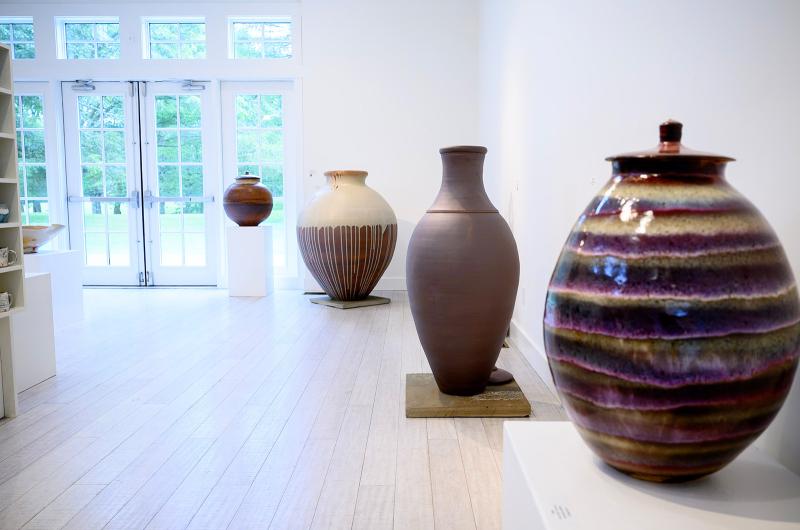 Three vessels on the left by Stephen Procter, large vessel on the right by Eroll Willet.
