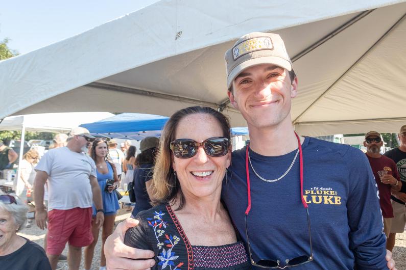 Luke's wife Robyn Gurney and son Sam Gurney.