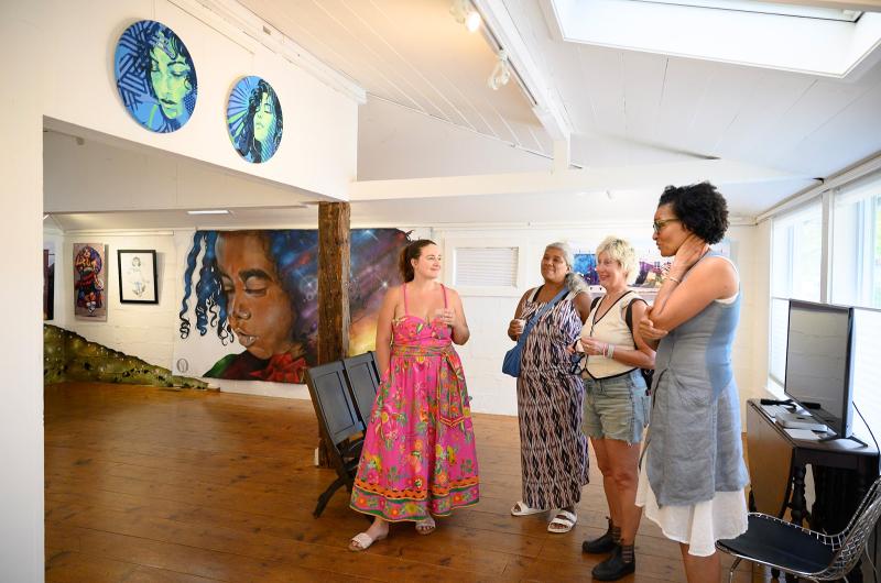 Valerie Francis (right) is the owner of Knowhere Art Gallery.