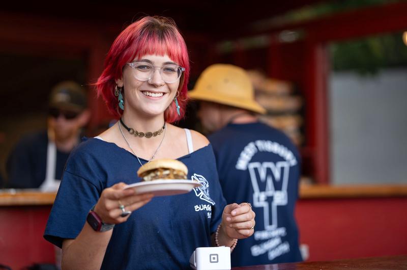 The West Tisbury Fireman's Association burger booth is a classic.