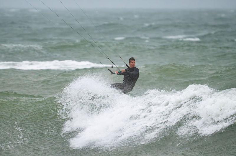 Brock Callen kite surfing off Squibnocket.