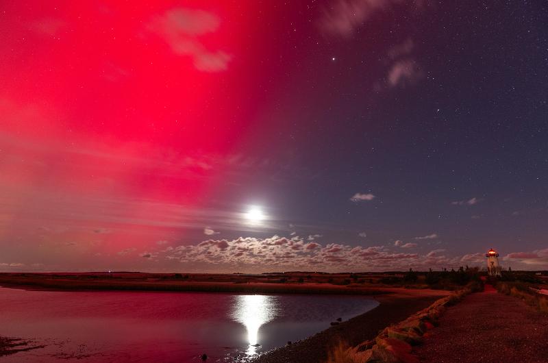 A bright moon also competed for attention.
