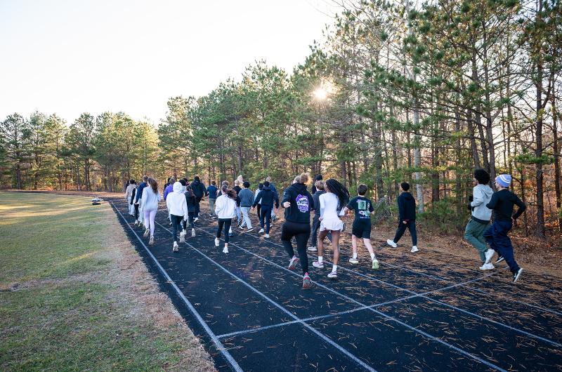 Winter track may be indoors but practice was outside on Monday.
