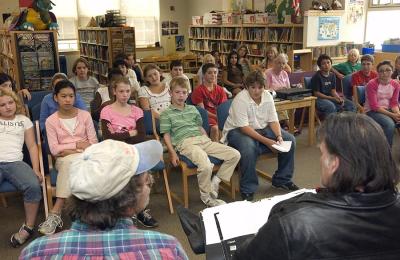 children in library