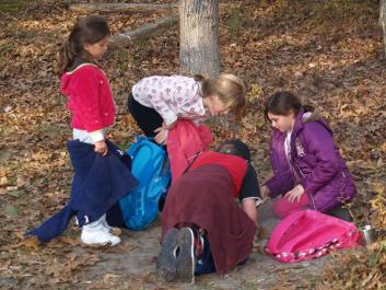 kids nature fall leaves