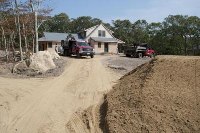 Development dirt driveway construction house