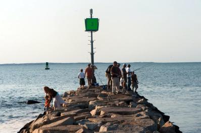 Fishing on Menemsha jetty