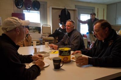 men at table