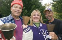 fans with cowbells