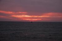 Sun sets in the west over the Menemsha buoy.