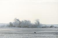 Water washing over the remnants of Norton Point beach into Katama Bay.