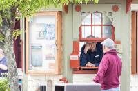 Information is free at the kiosk in Oak Bluffs.