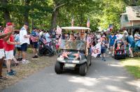 Lead golf cart paves the way.