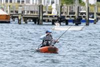 Kayak fishing in Edgartown harbor.