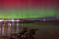 Aurora Borealis over Vineyard Haven Harbor.