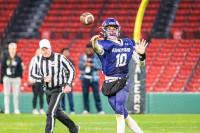 Quarterback William Nicholson lets it fly.