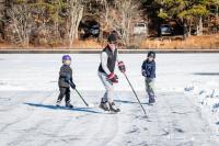 Pond skating is a great family activity.