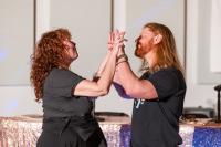 Shelagh Hackett and Mac Young declare a truce.