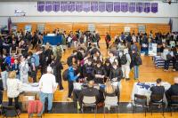 Students filter through the job fair.