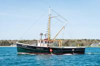 Little Lady approaching Vineyard Haven harbor.