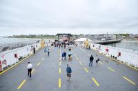 Visitors explore the new freight deck.