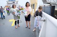 Estelle Mason christens the Aquinnah.