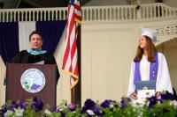 Richie Smith presents the superintendent’s outstanding student awards. to Avery Mulvey.