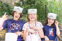 The hats made from Vineyard Gazette newspapers are a crowd favorite.