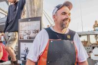 Jeff Murray at the shucking competition.