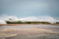 Waves crash on South beach.