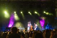 Avant-garde jazz fusion pours forth from the stage.