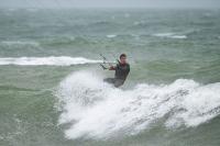 Brock Callen kite surfing off Squibnocket.