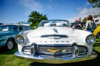A clean white DeSoto Convertible.