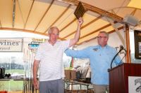 Former Edgartwn harbor master Charlie Blair is honored for his years of service.