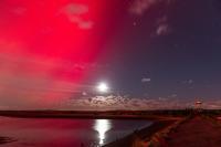 A bright moon also competed for attention.