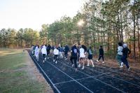 Winter track may be indoors but practice was outside on Monday.