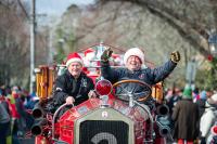 The Oak Bluffs Fire Department brought good cheer.